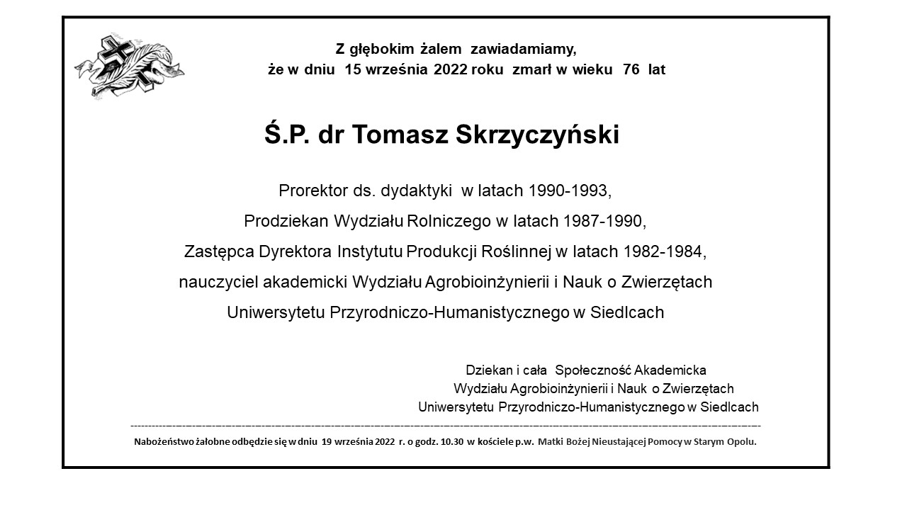 nekrolog Skrzyczyski Tomasz